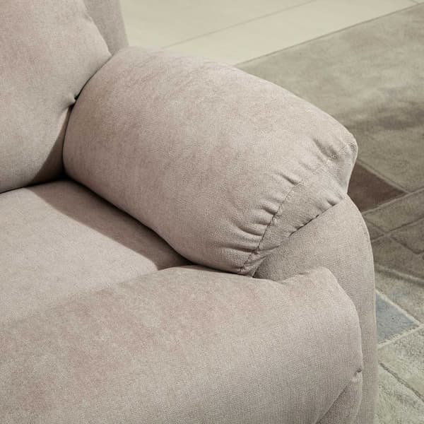 Avslapningsstol enkel sofaseng med 150° helning, TV-stol i linlook, beige, 97x96x105,5cm