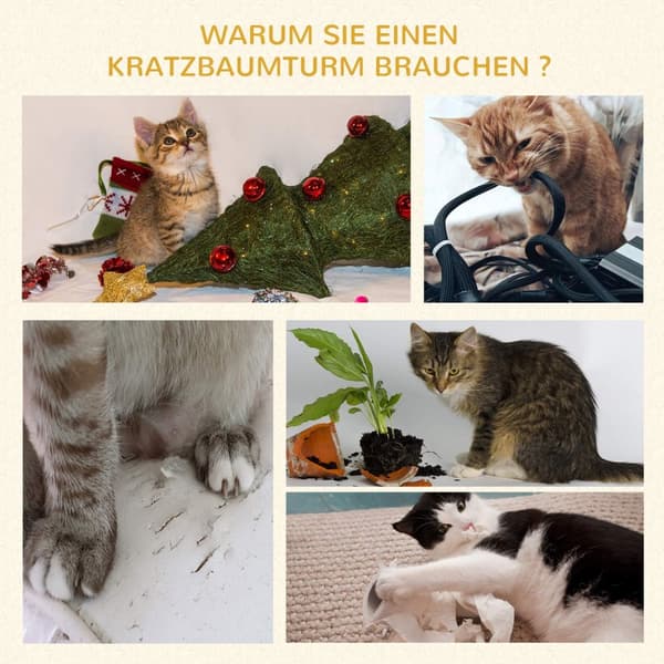 Klapstolpar för katter, lastkapacitet 30kg, skrapstolpe med plattform, stall, sisal, grå
