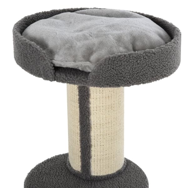 Klapstolpar för katter, lastkapacitet 30kg, skrapstolpe med plattform, stall, sisal, grå