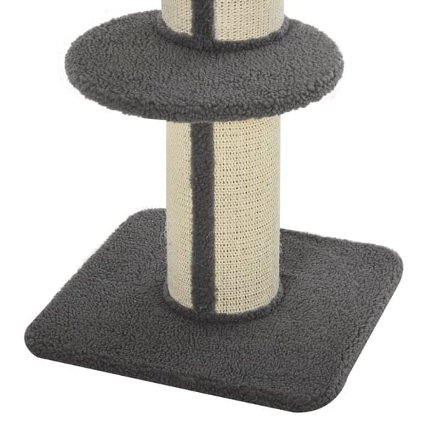 Klapstolpar för katter, lastkapacitet 30kg, skrapstolpe med plattform, stall, sisal, grå
