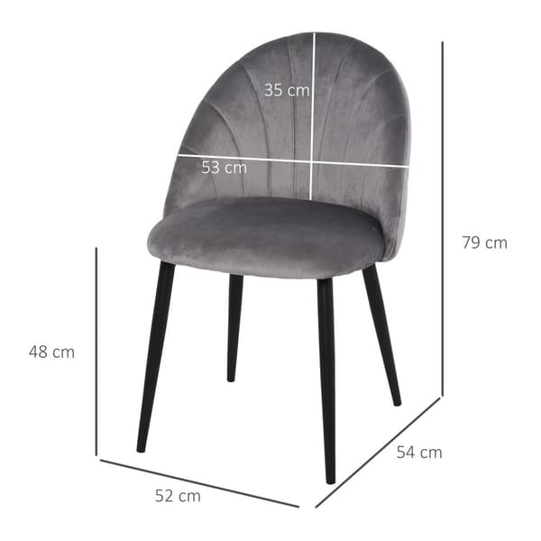 Ruokailuhuoneen tuolit setti 2 keittiön tuolia Skandi design olohuoneen tuoli pehmustettu tuoli työtuoli sametti metallin harmaa 52x54x79cm