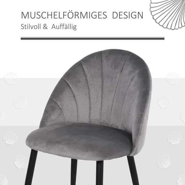 Ruokailuhuoneen tuolit setti 2 keittiön tuolia Skandi design olohuoneen tuoli pehmustettu tuoli työtuoli sametti metallin harmaa 52x54x79cm