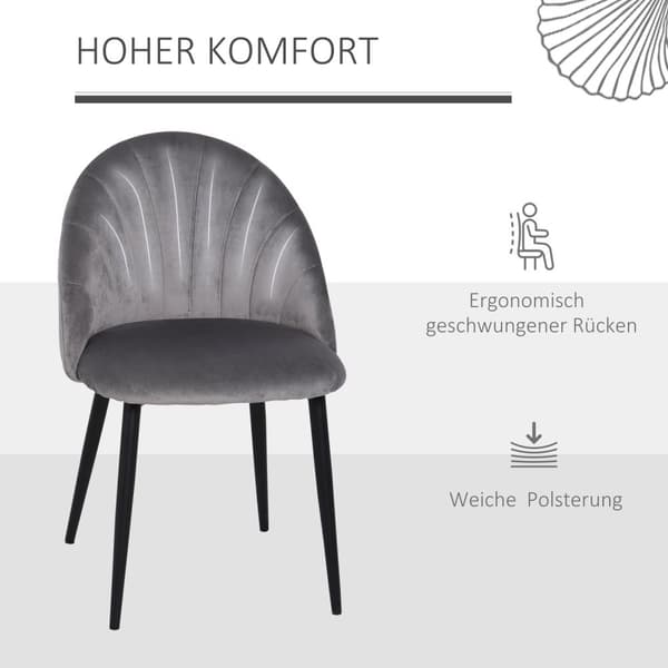 Ruokailuhuoneen tuolit setti 2 keittiön tuolia Skandi design olohuoneen tuoli pehmustettu tuoli työtuoli sametti metallin harmaa 52x54x79cm