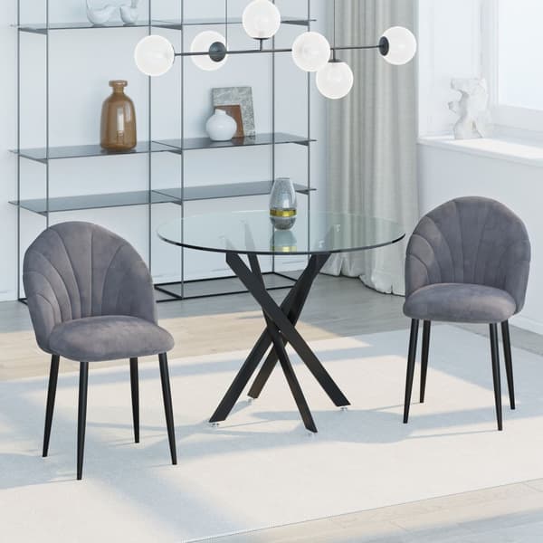Ruokailuhuoneen tuolit setti 2 keittiön tuolia Skandi design olohuoneen tuoli pehmustettu tuoli työtuoli sametti metallin harmaa 52x54x79cm