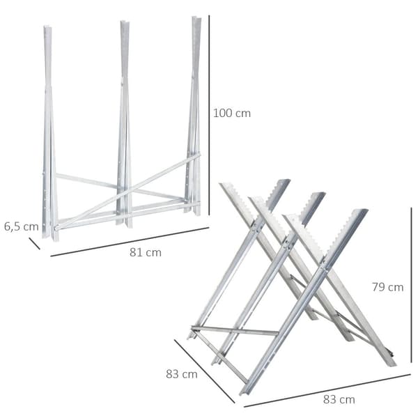 Chainsawhorse såghäst hopfällbar sågram för ved silver metall 83 x 83 x 79 cm
