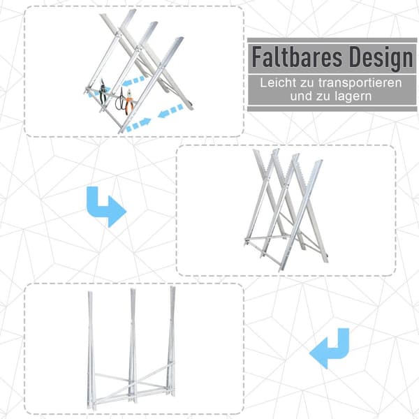 Chainsawhorse såghäst hopfällbar sågram för ved silver metall 83 x 83 x 79 cm