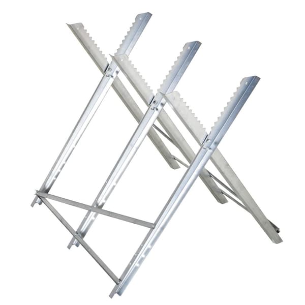 Chainsawhorse såghäst hopfällbar sågram för ved silver metall 83 x 83 x 79 cm