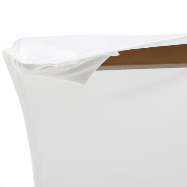 Parasol, haveparaply, 3-lags, solafskærmning, bambus 180/㎡ polyester, hvid, Ø2,5 x 2,3 m