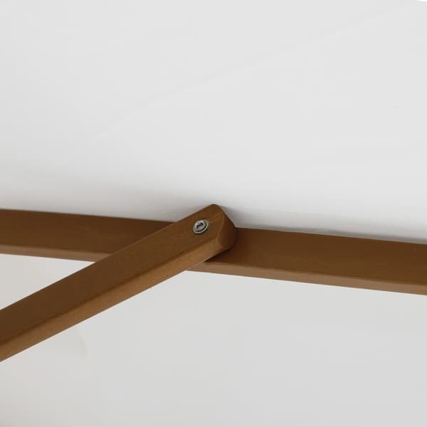 Parasol, haveparaply, 3-lags, solafskærmning, bambus 180/㎡ polyester, hvid, Ø2,5 x 2,3 m