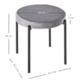 Miniatyrbilde 4 av 10: Sett med 4 spisestoler benkekrakker med polstret sete runde stoler barkrakker fløyelsberøring polyester stålgrå 41,5 x 41,5 x 46 cm