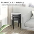 Miniatyrbilde 7 av 10: Sett med 4 spisestoler benkekrakker med polstret sete runde stoler barkrakker fløyelsberøring polyester stålgrå 41,5 x 41,5 x 46 cm