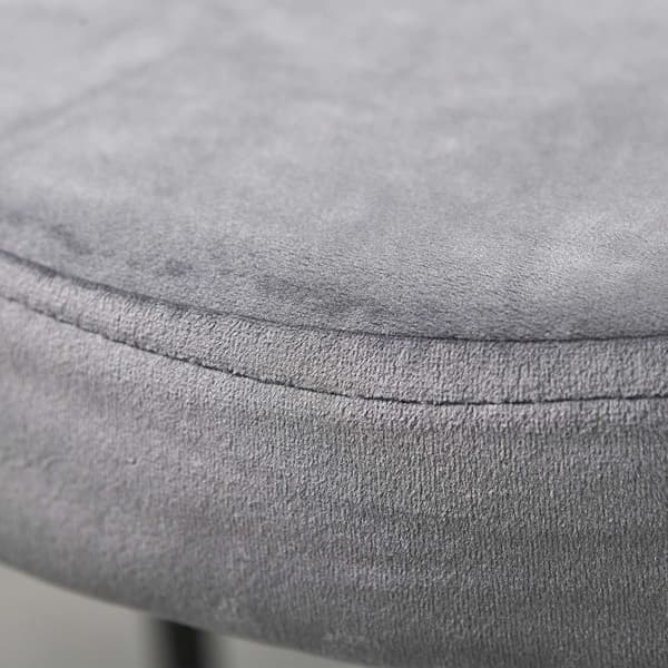 Sett med 4 spisestoler benkekrakker med polstret sete runde stoler barkrakker fløyelsberøring polyester stålgrå 41,5 x 41,5 x 46 cm