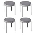Miniatyrbilde 1 av 10: Sett med 4 spisestoler benkekrakker med polstret sete runde stoler barkrakker fløyelsberøring polyester stålgrå 41,5 x 41,5 x 46 cm