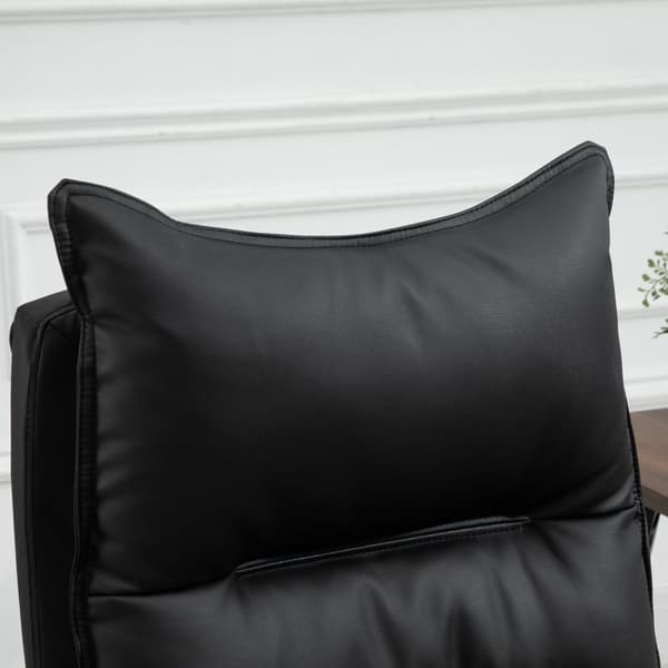 Kontorsstol skrivbordsstol med fotstöd, justerbar i höjdled, konstläder, svart, 66x72x122-130cm