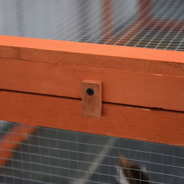 Smådyrstall smådyrbur 180 x 90 x 48 cm med utendørs innhegning multifunksjonell granved oransje