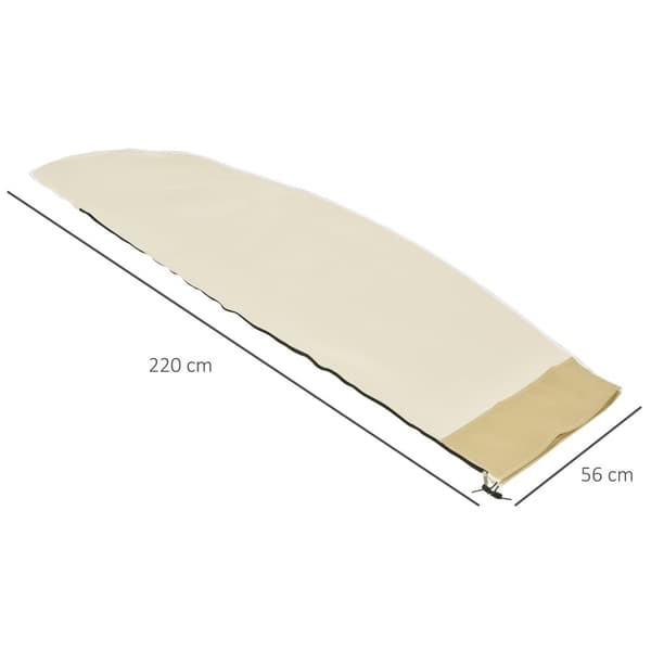 Suojapäällinen uloke sateenvarjon sateenvarjon päällinen vetoketjulla, Oxford, beige, 56x220cm
