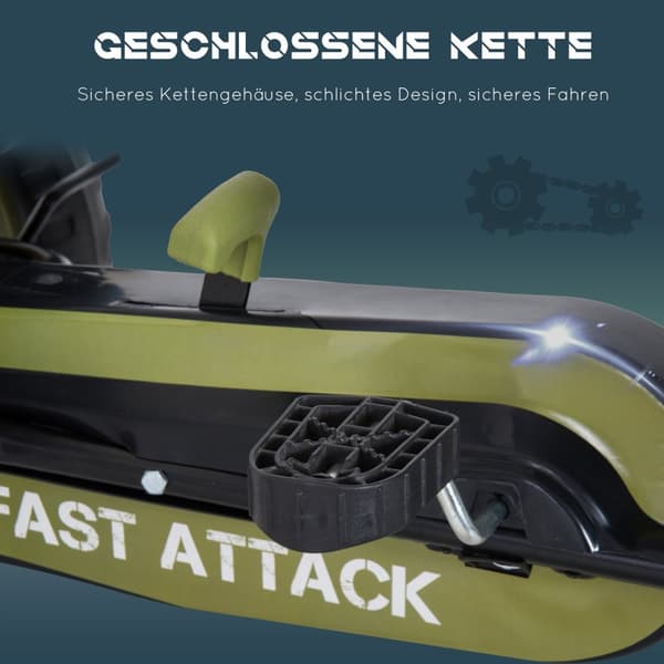 Go Kart Pedal Bil Pedal Kjøretøy med håndbrems Justerbart sete fra 3 år Grønn 105 x 54 x 61 cm
