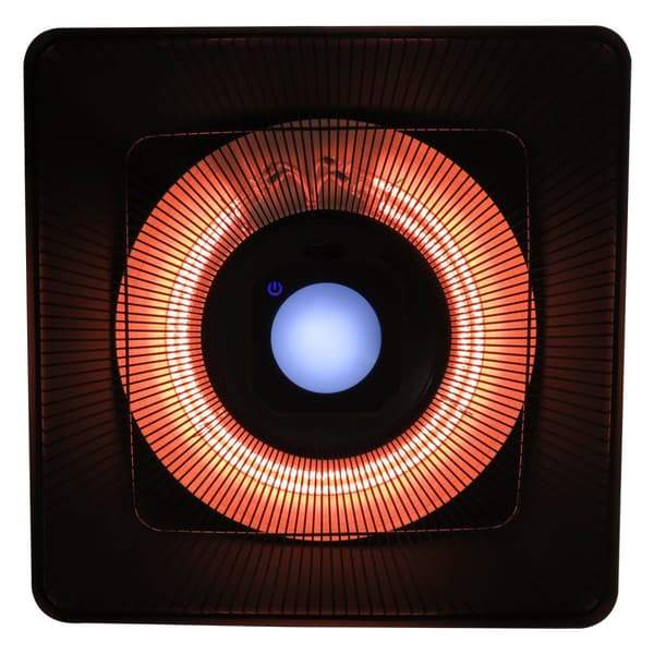 Terrassevarmer loftvarmer fjernbetjening LED belysning 2000W 43x43x25cm
