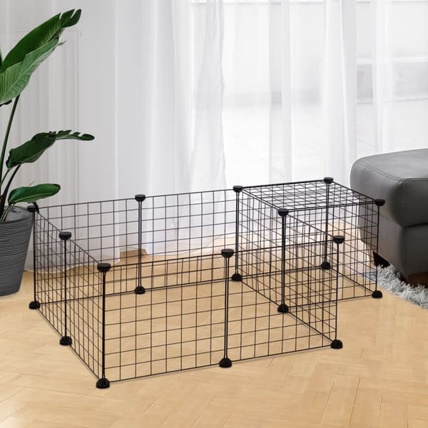 Udendørs skab lille animalsk metalnet udendørs skab fleksibel sort 106x73x36cm