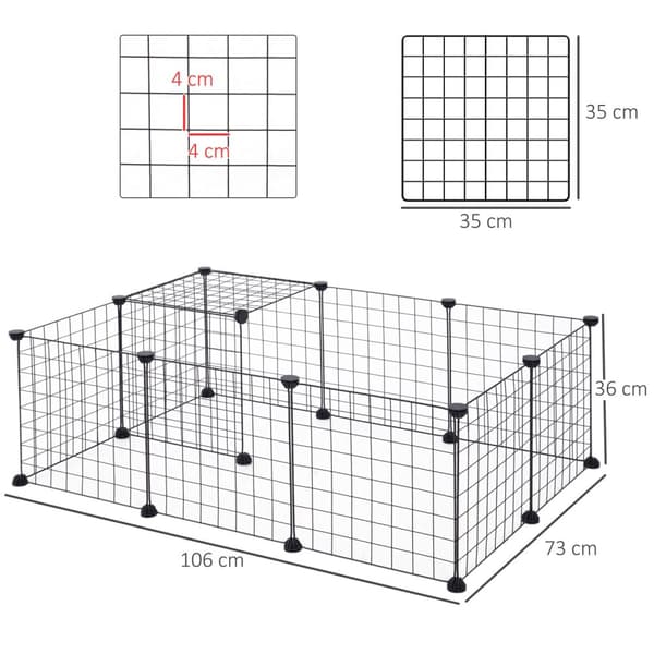 Udendørs skab lille animalsk metalnet udendørs skab fleksibel sort 106x73x36cm