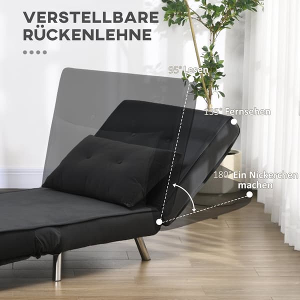 Makuutuoli Kokoontaittuva Tuoli Sänky Toiminto Yhden Sohvan Tyyny Vierassänky Pehmustettu Sohva Velvet Musta 77X88X83Cm