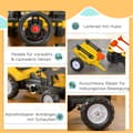 Miniatyrbild 6 av 10: Pedaltraktor Med Släp, Trampfordon Med Spade, Barnfordonstraktor För Barn Från 3 År Och Uppåt, Gul