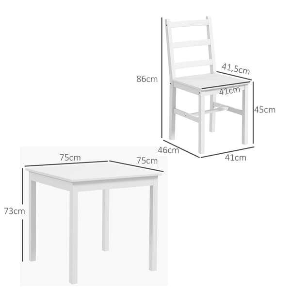 Spisegruppesæt Med 3, Spisebord Med 2 Stole, Køkkenbordssæt Til 2 Personer, Spisestuegruppe, Bordgruppe Til Køkken, Stue, Fyrretræ, Hvid