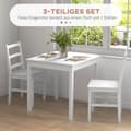 Miniatyrbillede 5 af 10: Spisegruppesæt Med 3, Spisebord Med 2 Stole, Køkkenbordssæt Til 2 Personer, Spisestuegruppe, Bordgruppe Til Køkken, Stue, Fyrretræ, Hvid