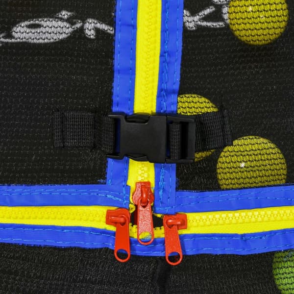 Trampolin Børnetrampolin Sikkerhedsnet Diameter 140 Cm Havetrampolin Basketball Hoop Basketball 20 Bolde 3-10 År Blå