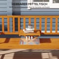 Miniatyrbilde 5 av 10: Hagebenk 3-Seters Benk Bord Armlen Trebenk Opptil 280 Kg Balkong Uteplass Lysebrun 153X56X91Cm