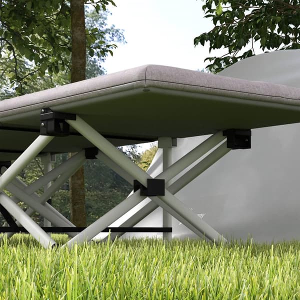 Feltseng, Sammenleggbar Campingseng Med Oppbevaringspose, Campingseng Med Bæreveske, Lastekapasitet Opptil 200 Kg, Oxford, Grå, 200 X 65 X 42 Cm