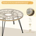 Miniatyrbilde 7 av 10: 5-Delt Hagemøbelsett I Rotting, Sittesett Med 1 Spisebord, 4 Stoler, Sittegruppe, Hagesett For Balkong, Terrasse, Polyester, Beige
