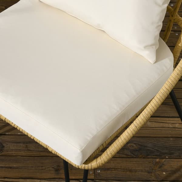 5-Delt Hagemøbelsett I Rotting, Sittesett Med 1 Spisebord, 4 Stoler, Sittegruppe, Hagesett For Balkong, Terrasse, Polyester, Beige