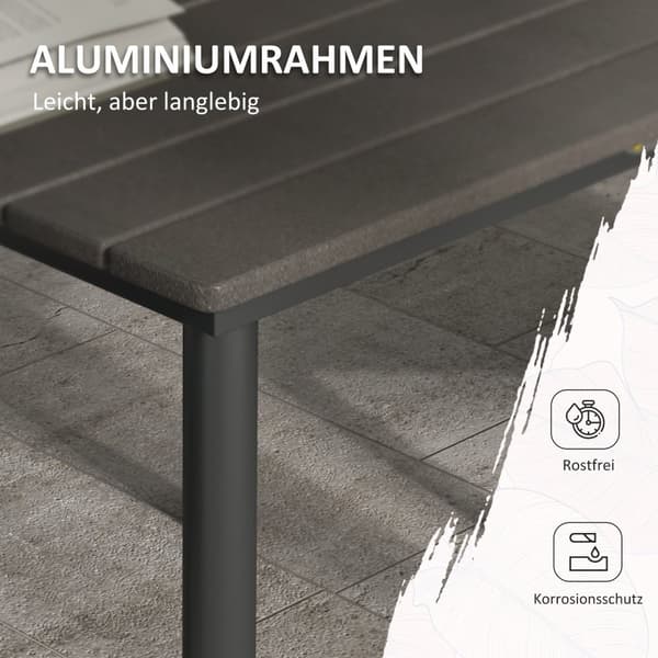 Hagebord Spisebord 4 Personer Paraplyhull Uteplassbord Lamellramme Hdpe Mørkegrå 90X90X75Cm