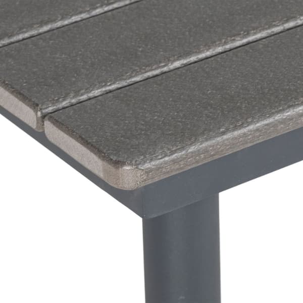 Hagebord Spisebord 4 Personer Paraplyhull Uteplassbord Lamellramme Hdpe Mørkegrå 90X90X75Cm
