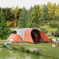 Miniatyrbild 3 av 10: Tunneltält, Campingtält, Vattenavvisande Familjetält För 6 Personer, Festivaltält Med Fönster, Bärväska, För Trädgård, Uteplats, Orange