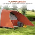Miniatyrbild 5 av 10: Tunneltält, Campingtält, Vattenavvisande Familjetält För 6 Personer, Festivaltält Med Fönster, Bärväska, För Trädgård, Uteplats, Orange