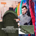 Miniatyrbillede 6 af 10: Campingtæppe Sovepose 3-4 Sæson Voksen Foldbar Sovepose Med Bæretaske Udendørs Taft Grøn
