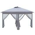 Miniatyrbilde 1 av 10: Gazebo 3.3X3.3M Folding Gazebo Led Usb Pop-Up Mesh Sidevegger Solbeskyttelsesveske Oxford Grey