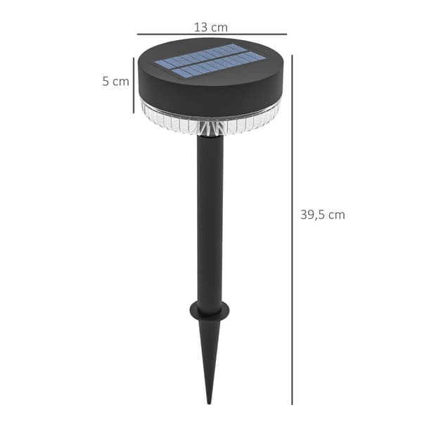 Solcellelamper, Pakke Med 3 Solcellelamper, Solcellehavelys Med Varmt Hvidt Lys, Automatisk Tænd/Sluk, Ip65 Vandtæt Til Græsplæne, Balkon, Sort