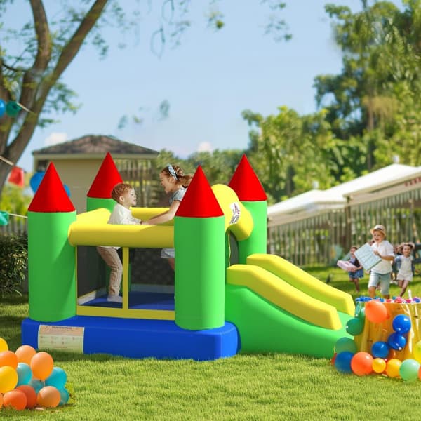 Hoppeborg Oppustelig Blæser Børne Hoppeborg Lege Slot Trampolin Sikkerhedsnet 3-10 År Oxford 300X180X160Cm