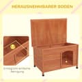 Pikkukuva 5 / 10: Puinen Koirakennel Pieni Eläintalo Asfalttikatolla & Irrotettavalla Lattialla, Korotettu, Ulkona, Harmaa, 100X65,5X68Cm