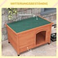 Pikkukuva 6 / 10: Puinen Koirakennel Pieni Eläintalo Asfalttikatolla & Irrotettavalla Lattialla, Korotettu, Ulkona, Harmaa, 100X65,5X68Cm