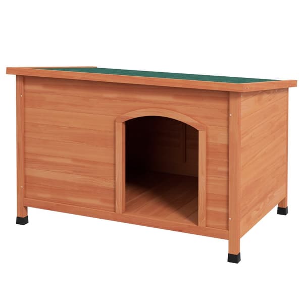 Træhundekennel Lille Dyrehus Med Asfalttag & Aftageligt Gulv, Forhøjet, Udendørs, Grå, 100X65,5X68Cm