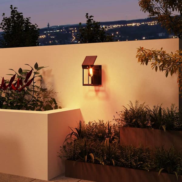 Solar Vegglys Led Utendørs Lys Hage Lys Varm Hvit Justerbar Lys Sensor Ip44 Hage Patio Svart