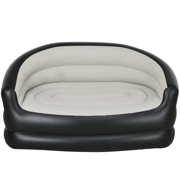 Oppblåsbar Sofa Oppblåsbar Sofa Med Myk Plysj For 2 Personer, Innendørs Og Utendørs, Lys Grå, 125X100X87Cm