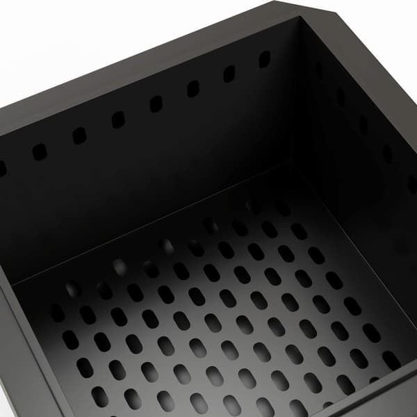Fire Bowl Square Fire Pit Røykfri Brannkurv Med Pokerbord Brann For Hage Camping Uteplass Metall Svart