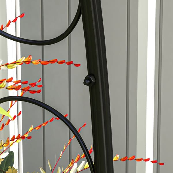Rose Arch Stålbue Havebue Til Klatreplanter 125 X 37 X 230 Cm Trellis Havedekoration Sort