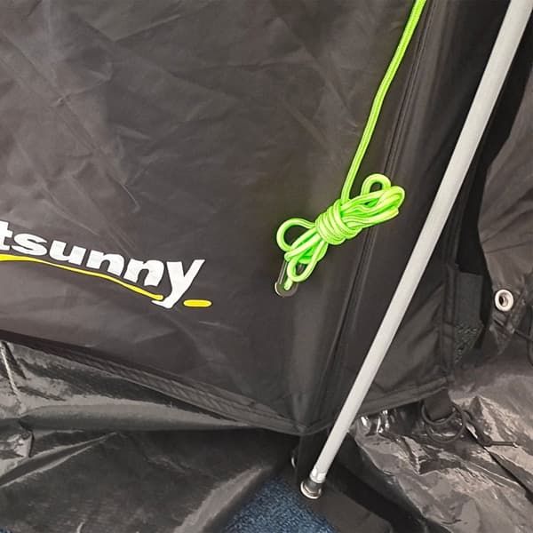 Tunneltält 4-Personers Campingtält Med 2 Rum, Uv-Skydd, Bärväska, 2000 Mm Vattenpelare, Svart