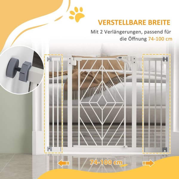 Portaikkokoirat Automaattiovi Poraamaton Este 74-100Cm Valkoinen
